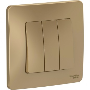 3-клавишный выключатель SCHNEIDER ELECTRIC BLANCA (cх.1+1+1), 10А, 250B, ТИТАН