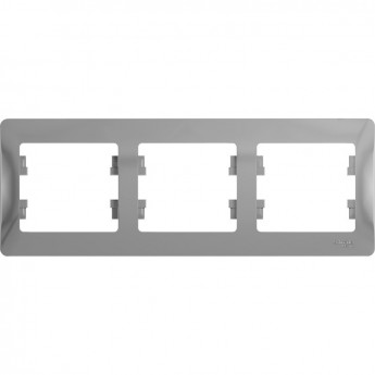 3-постовая рамка SCHNEIDER ELECTRIC GLOSSA, горизонтальная, АЛЮМИНИЙ