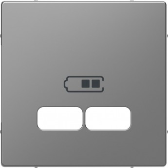 Центральная накладка SCHNEIDER ELECTRIC MERTEN D-LIFE для USB механизма 2,1А, НЕР.СТАЛЬ