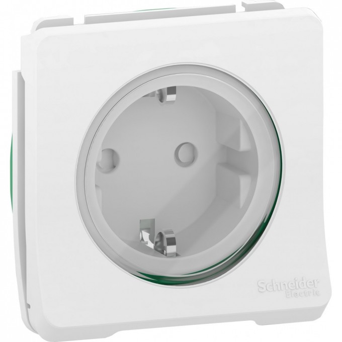 Механизм SCHNEIDER ELECTRIC MUREVA S розетки с заземляющим контактом и шторками, БЕЛЫЙ, IP55 MUR39134