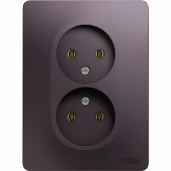 Розетка двойная SCHNEIDER ELECTRIC GLOSSA без заземления, в сборе, сиреневый туман